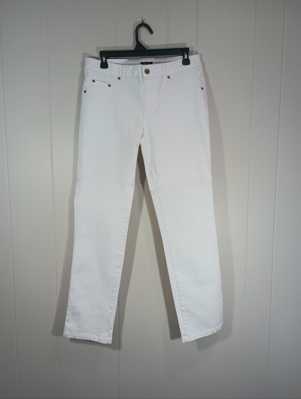 IMAN Men's White Straight-Leg Jeans
